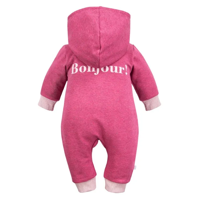 Kombinezon przejściowy dziewczęcy z kapturem, bordowy, Eevi