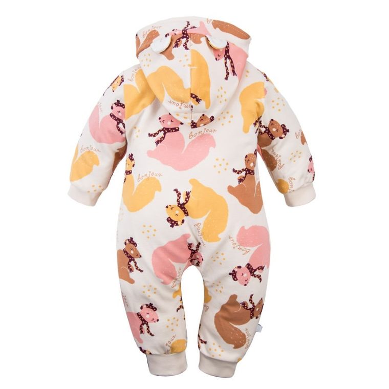 Kombinezon przejściowy dziewczęcy z kapturem, ecru, Eevi