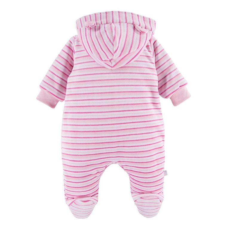 Kombinezon przejściowy dziewczęcy z kapturem, ocieplany, różowy, Eevi