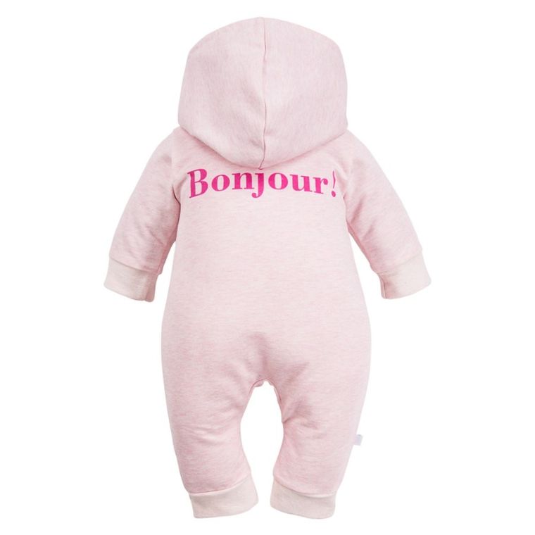 Kombinezon przejściowy dziewczęcy z kapturem, różowy, Eevi