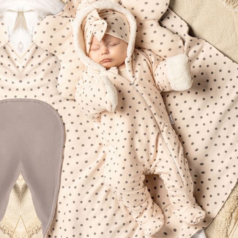 Kombinezon przejściowy dziewczęcy z kapturem, różowy, Nicol