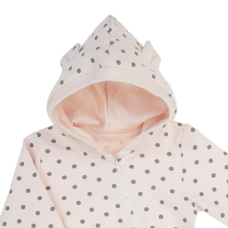 Kombinezon przejściowy dziewczęcy z kapturem, różowy, Nicol