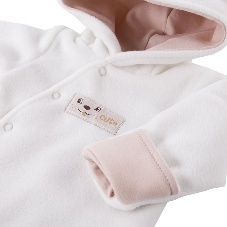 Kombinezon przejściowy niemowlęcy z kapturem, ecru, Eevi