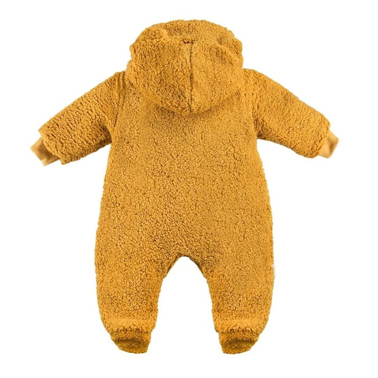 Kombinezon przejściowy niemowlęcy z kapturem, żółty, baranek, Eevi