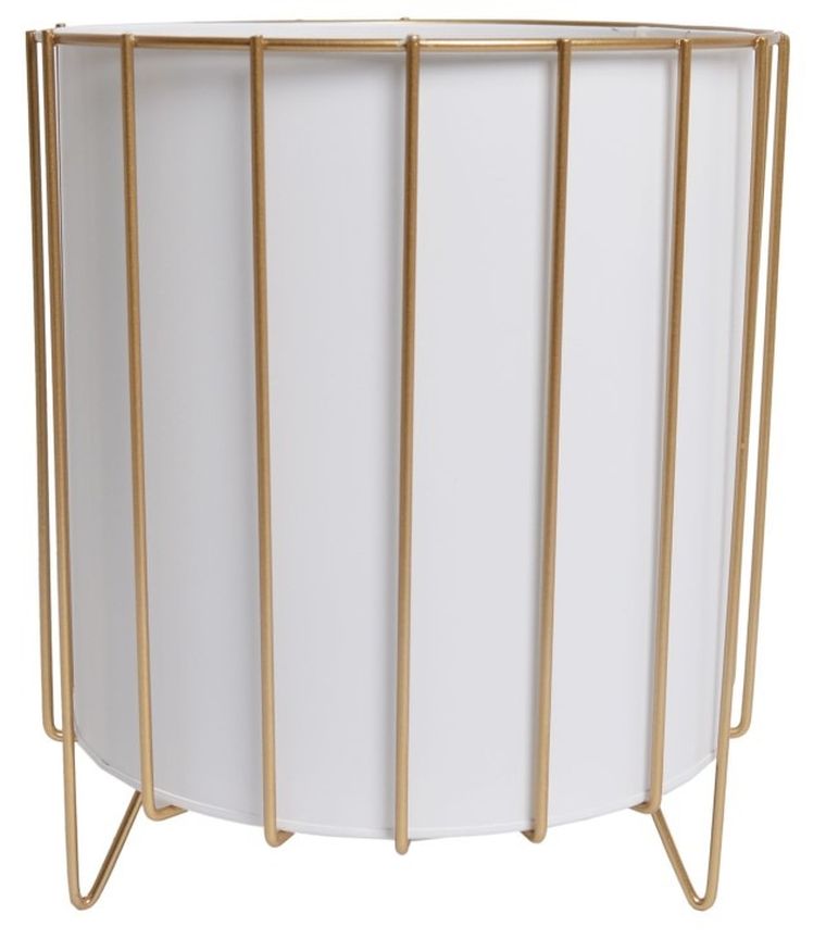 Komplet 3 doniczek białych z metalowym stelażem