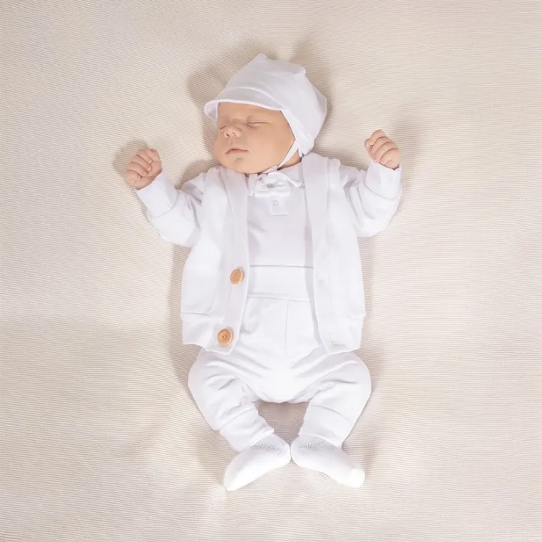 Komplet chłopięcy 4-częściowy, biały, Nicol