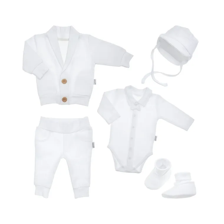 Komplet chłopięcy 5-częściowy, biały, Nicol