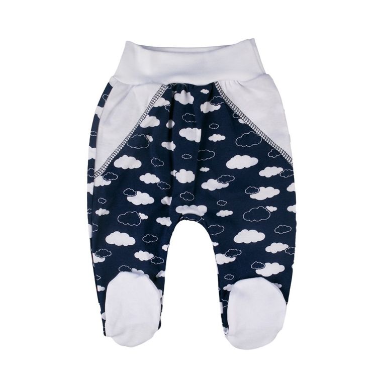 Komplet chłopięcy, Body z długim rękawem, Półśpiochy, biało-granatowy, Tup Tup