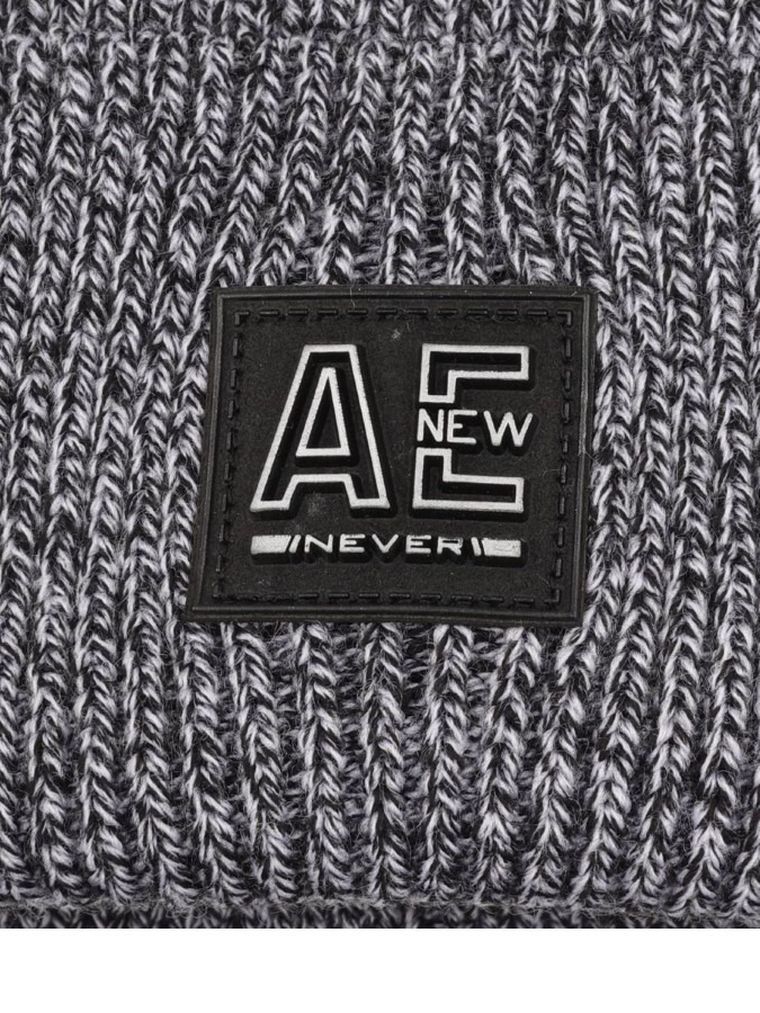 Komplet chłopięcy, Czapka, Komin, biało-czarny, Ambra