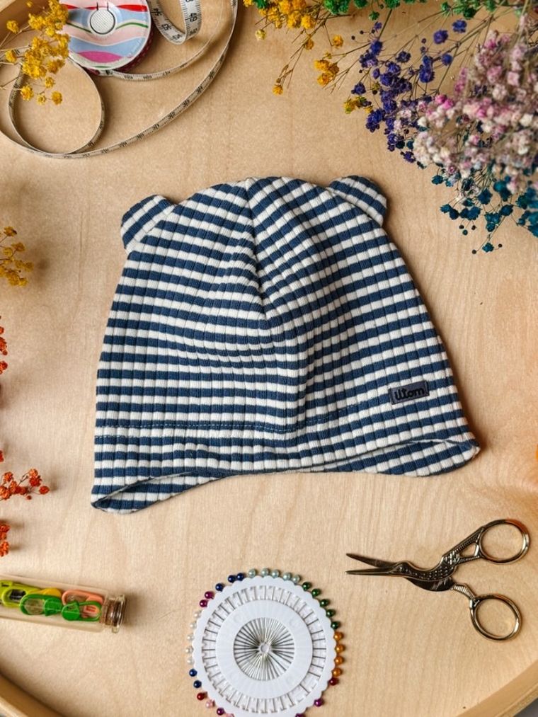 Komplet chłopięcy, Czapka, Komin, granatowo-biały, Iltom