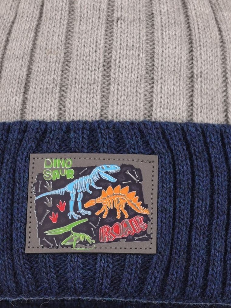 Komplet chłopięcy, Czapka z pomponem, Komin, mix, Ambra