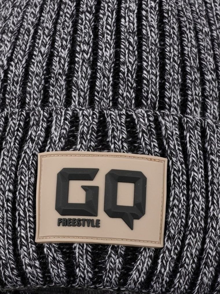 Komplet chłopięcy, Czapka z pomponem, Komin, szary, Ambra