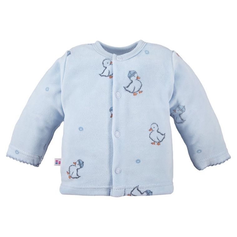 Komplet chłopięcy, Kaftanik, Śpiochy, niebieski, welurowy, Eevi