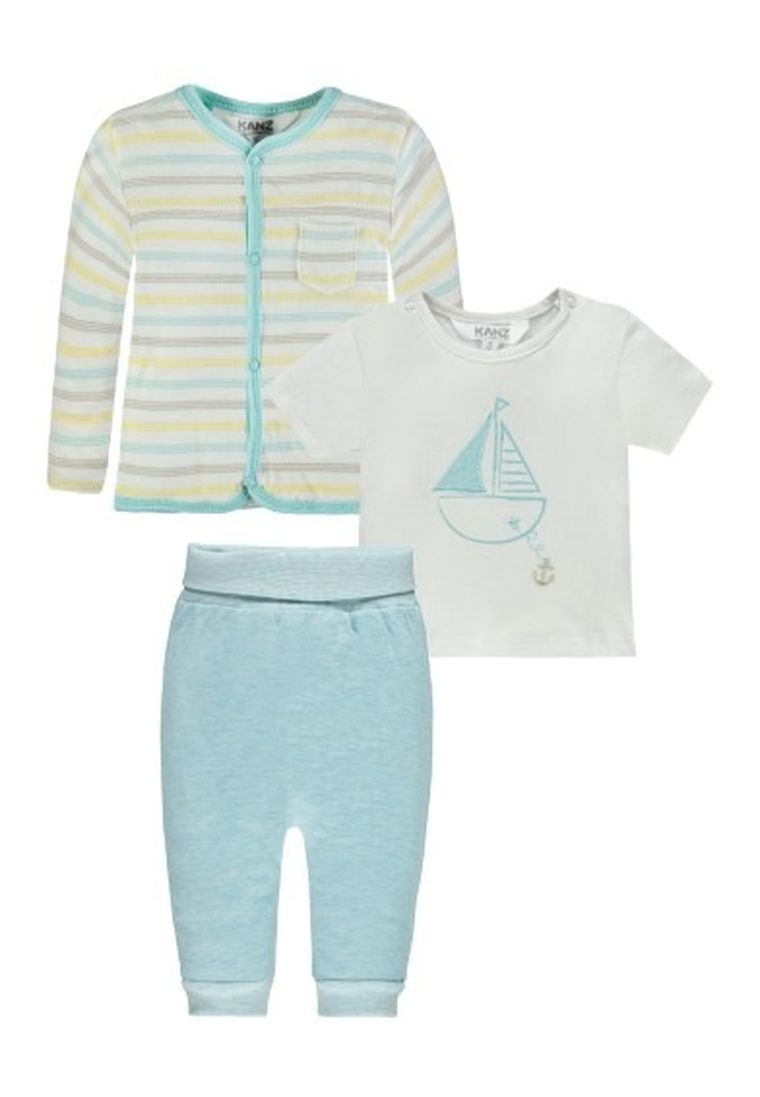 Komplet chłopięcy, T-shirt, Kaftanik, Spodnie, mix, Kanz