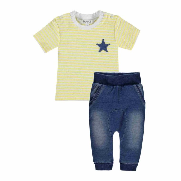 Komplet chłopięcy, T-shirt, Spodnie jeansowe, mix, Kanz