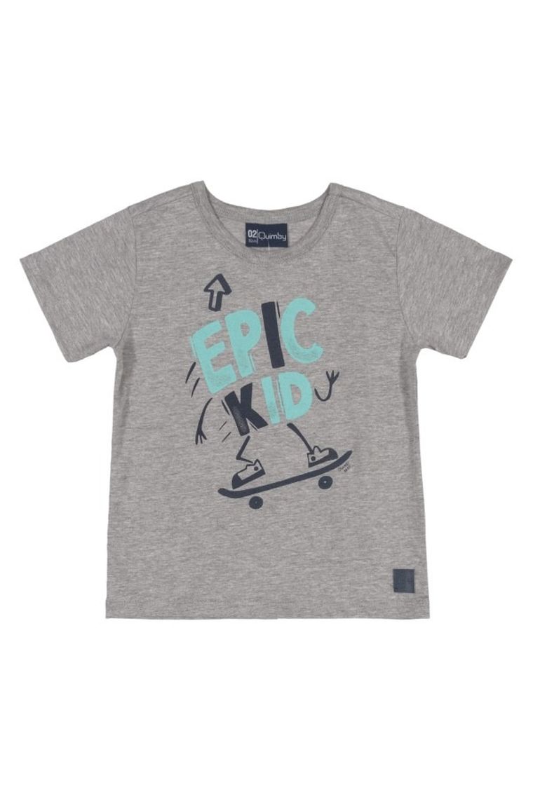 Komplet chłopięcy, T-shirt, Szorty, szaro-granatowy, Quimby