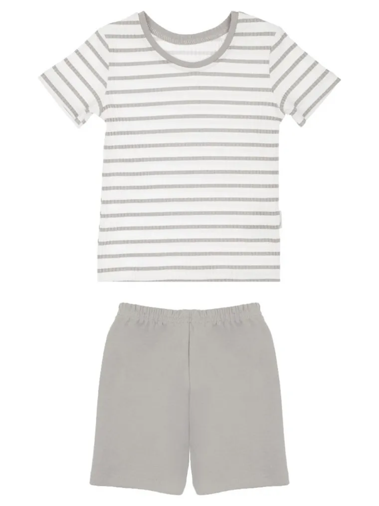 Komplet chłopięcy, T-shirt, Szorty, szary, Nicol