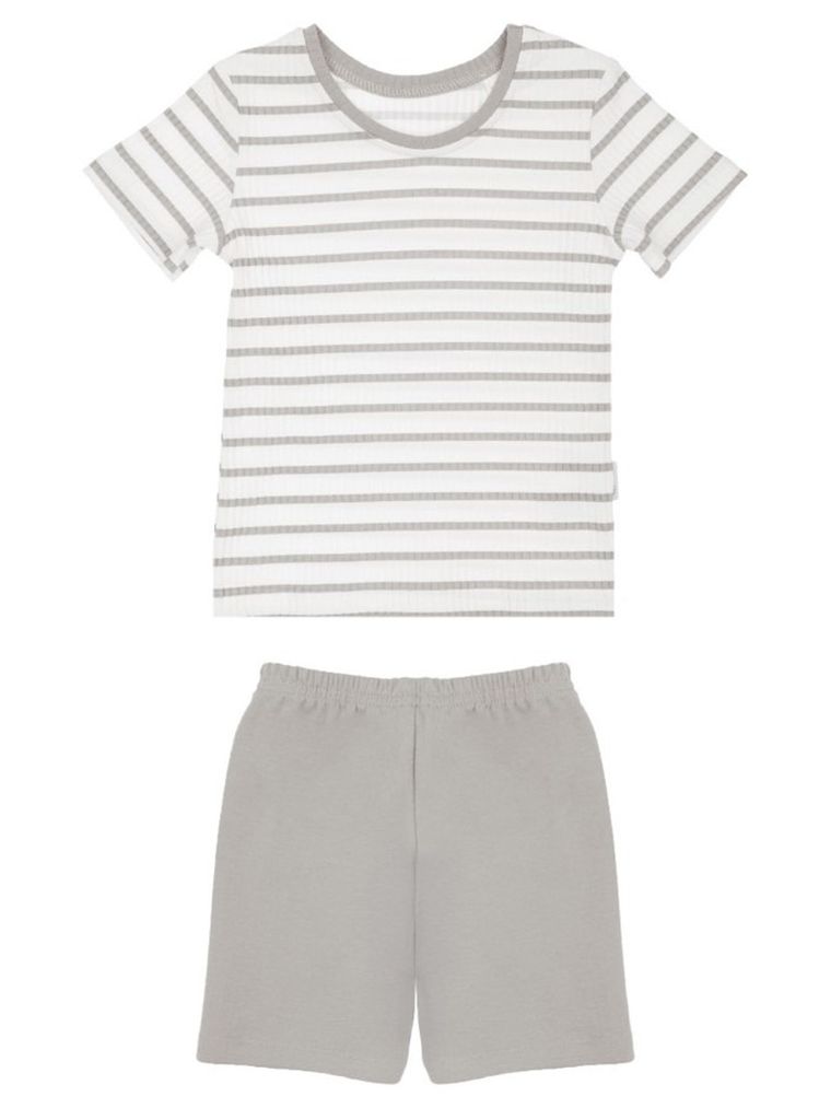 Komplet chłopięcy, T-shirt, Szorty, szary, Nicol
