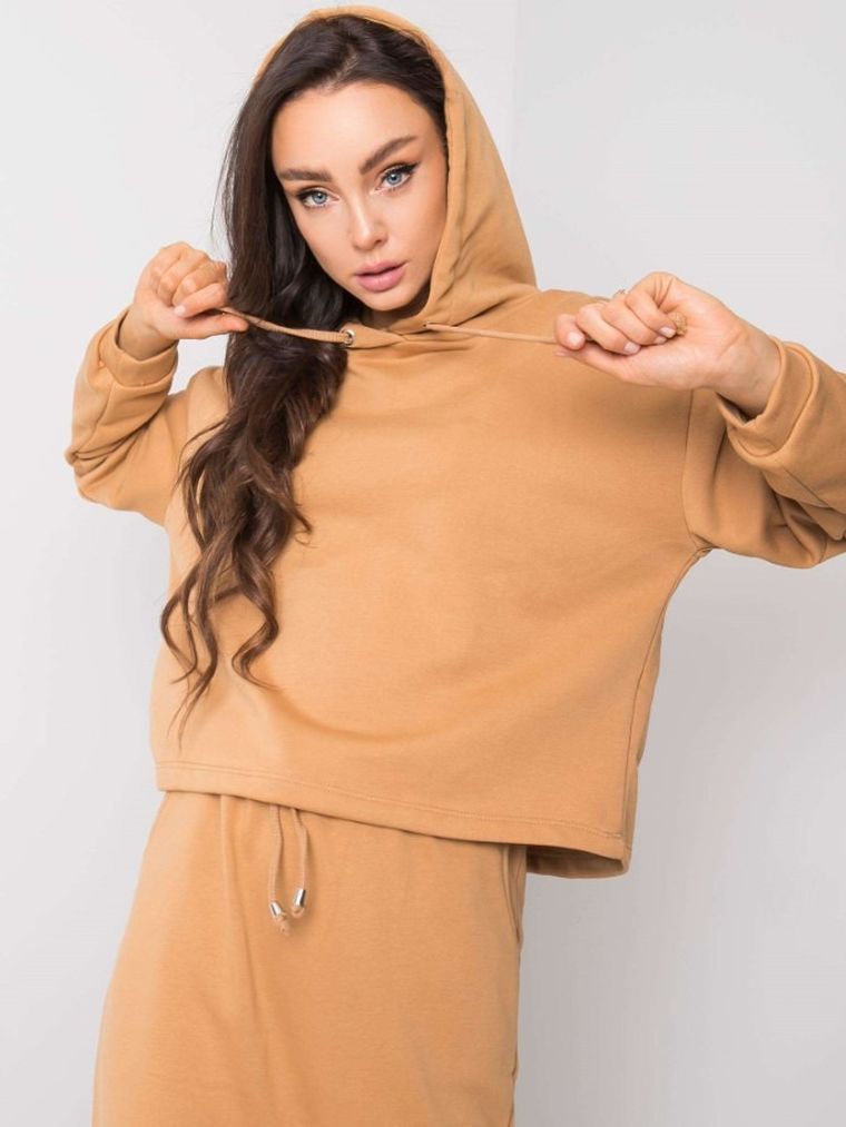 Komplet damski, Bluza, Spódnica, beżowy, Rue Paris