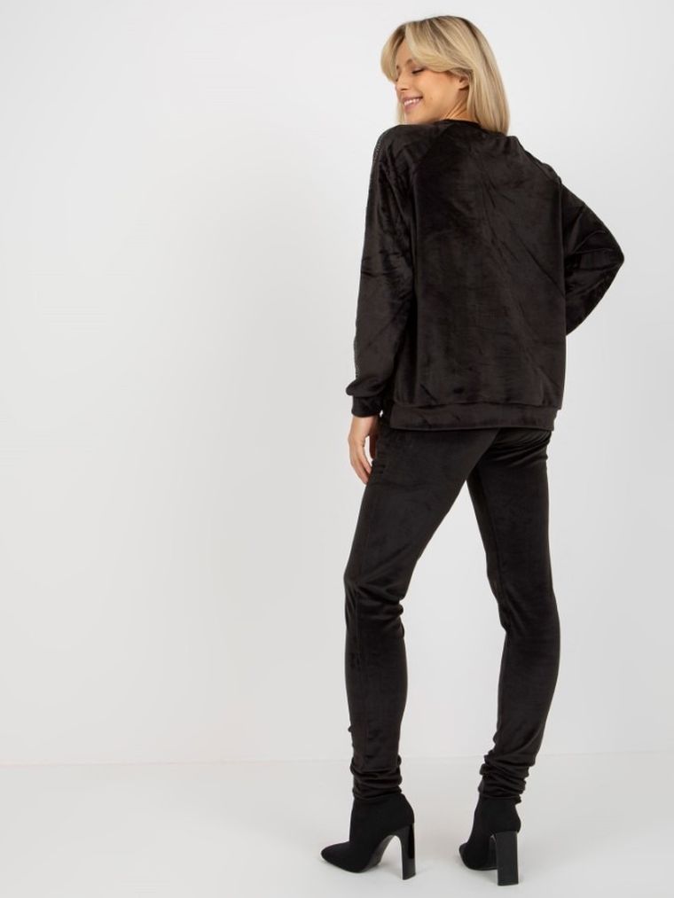 Komplet damski, Bluza, Spodnie, czarny, Relevance