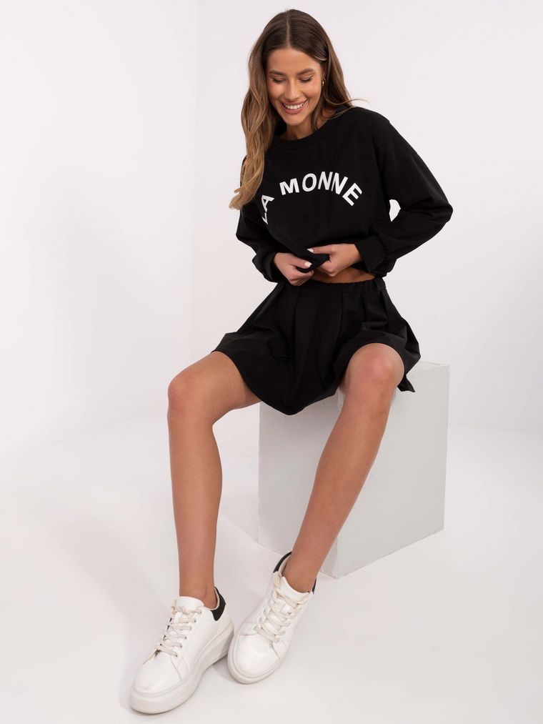 Komplet damski, czarny, Italy Moda