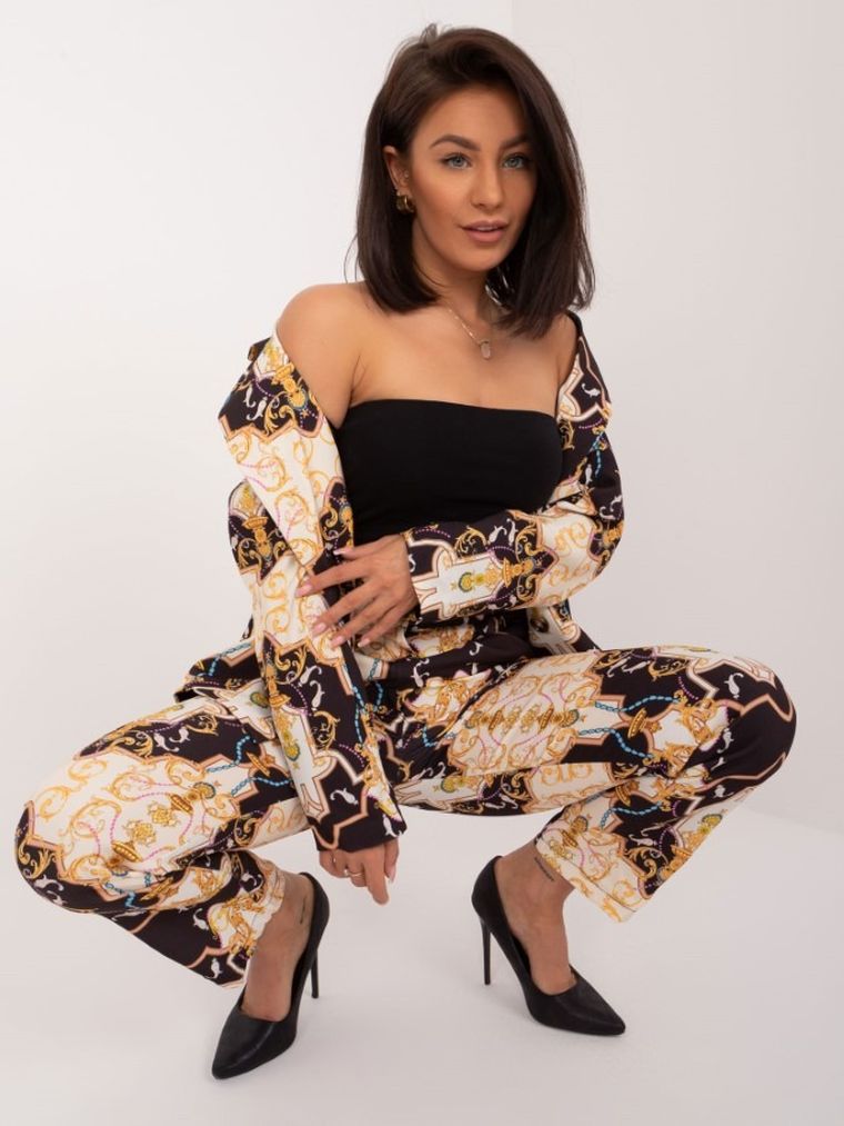 Komplet damski, Marynarka, Spodnie materiałowe, mix, Italy Moda