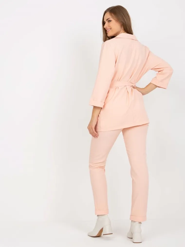 Komplet damski, Marynarka, Spodnie materiałowe, pomarańczowy, Lakerta