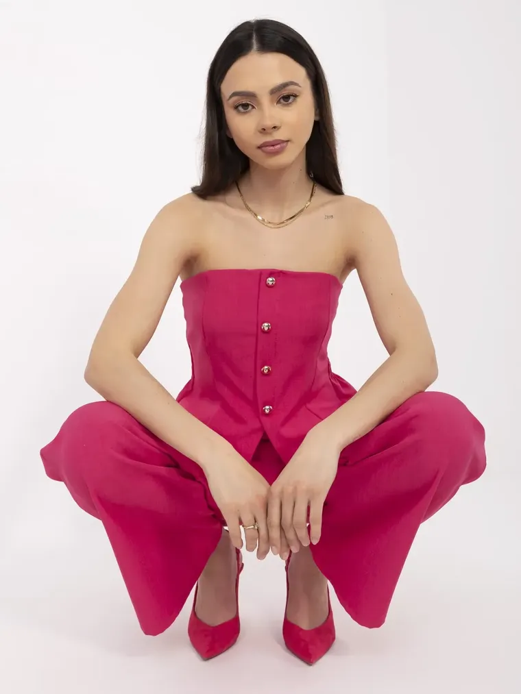 Komplet damski, różowy, Italy Moda