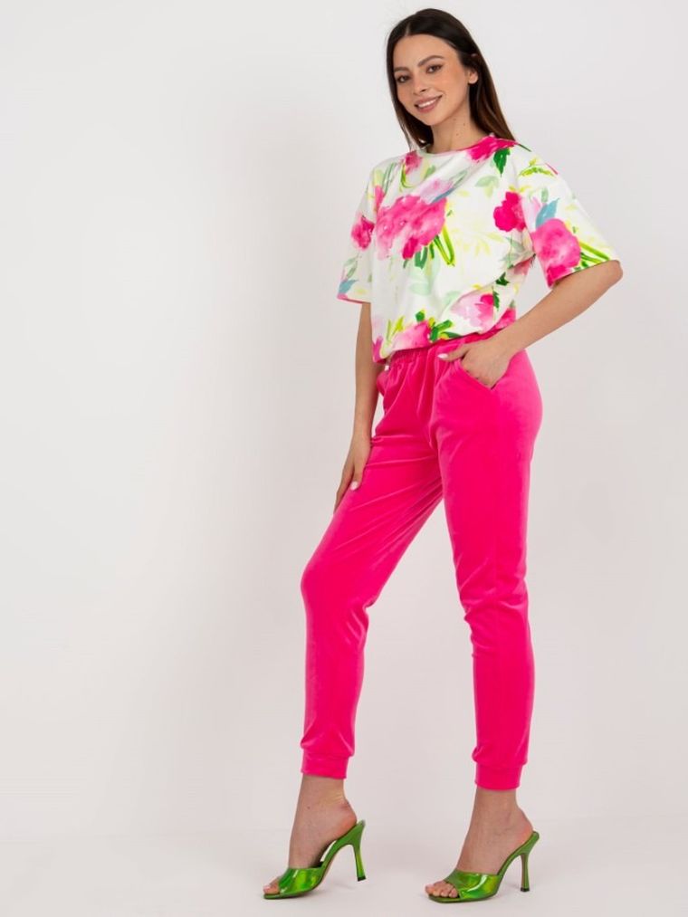 Komplet damski, T-shirt, Spodnie dresowe, mix, Rue Paris