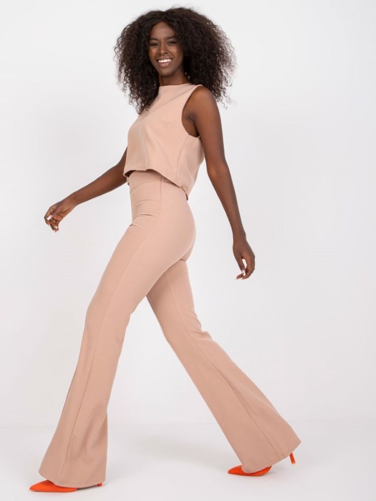 Komplet damski, Top, Spodnie, różowy, Italy Moda