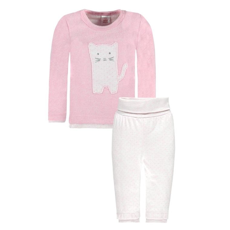 Komplet dziewczęcy, Bluzka z długim rękawem, Spodnie dresowe, różowy, Kanz