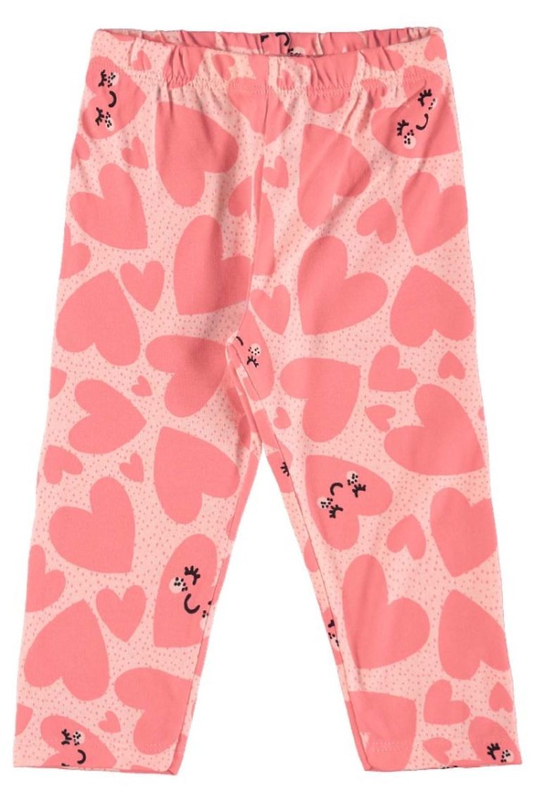 Komplet dziewczęcy, Bluzka z krótkim rękawem, Legginsy, różowy, Quimby