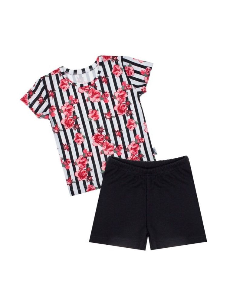 Komplet dziewczęcy, Bluzka z krótkim rękawem, Szorty, mix, Nicol