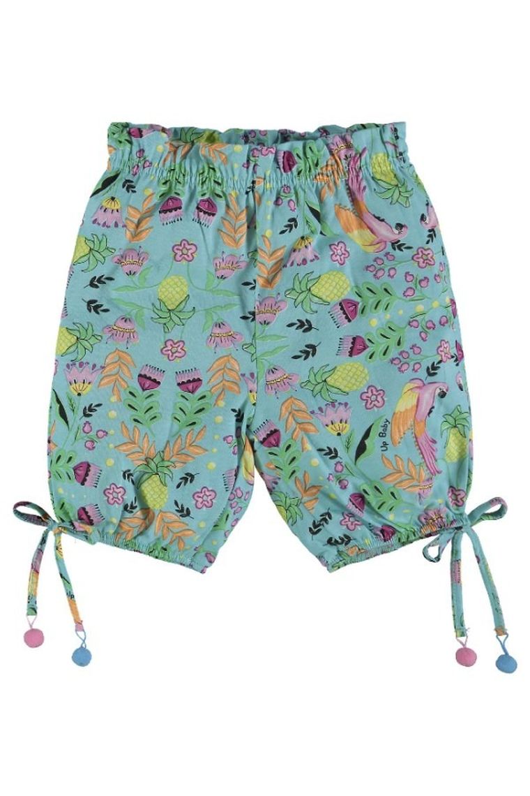 Komplet dziewczęcy, Bluzka z krótkim rękawem, Szorty, zielony, Up Baby