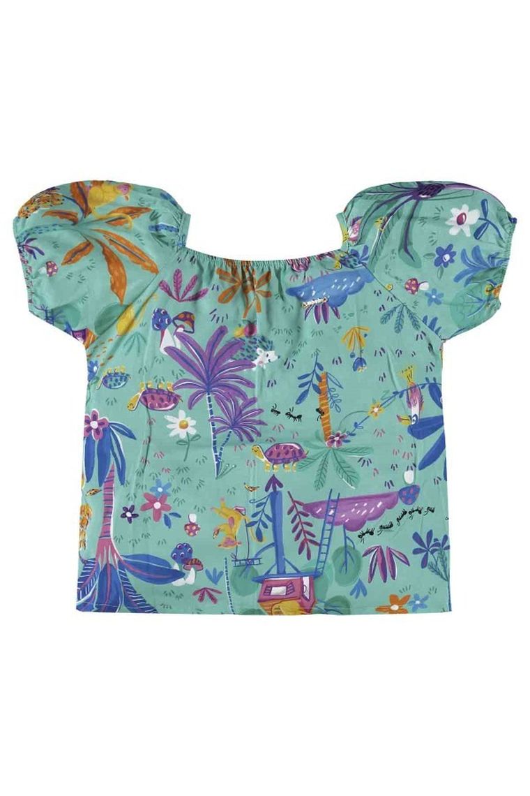 Komplet dziewczęcy, Bluzka z krótkim rękawem, Szorty, zielony, Up Baby