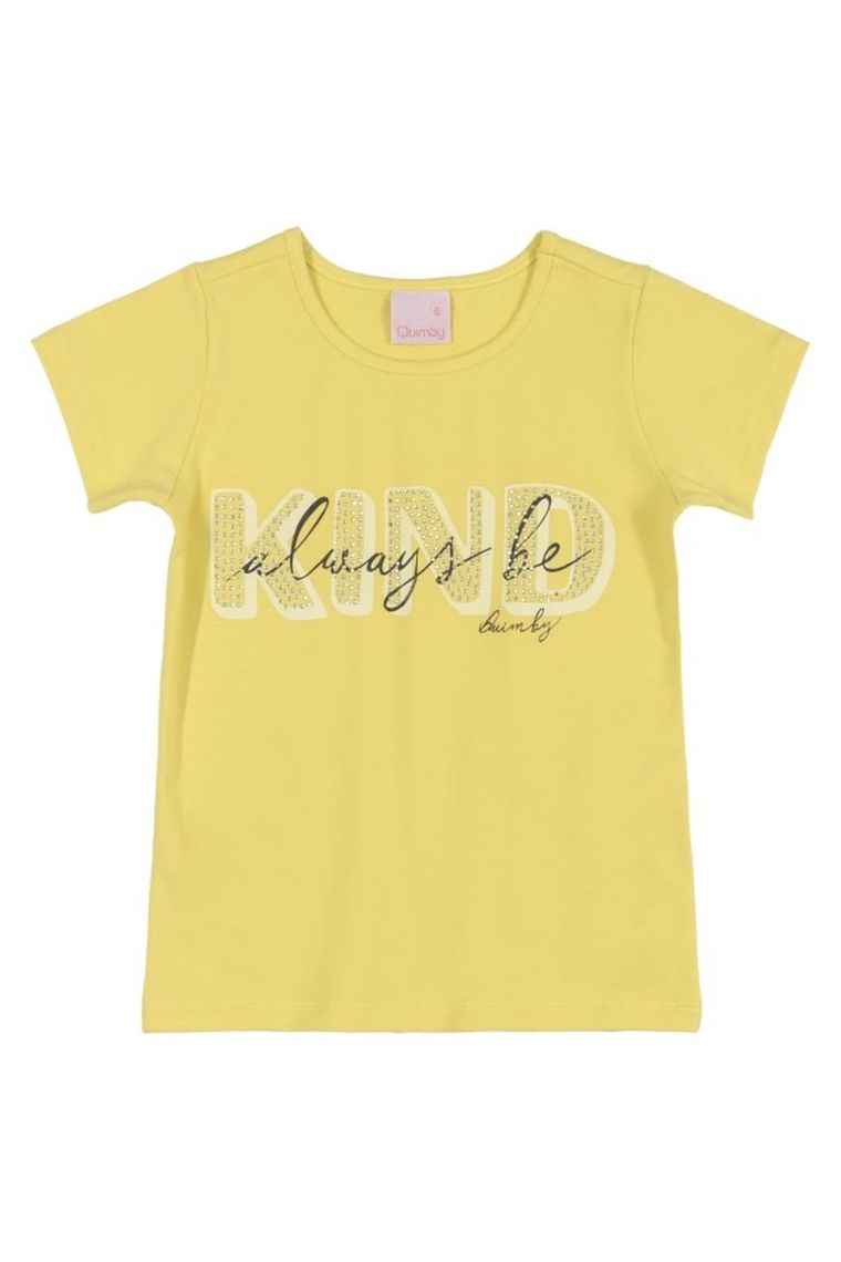 Komplet dziewczęcy, Bluzka z krótkim rękawem, Szorty, żółty, Quimby