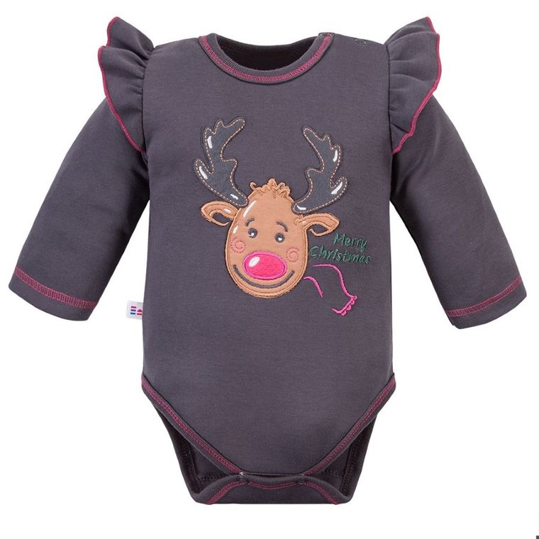 Komplet dziewczęcy, Body z długim rekawem, Spodnie dresowe, różowy, Eevi