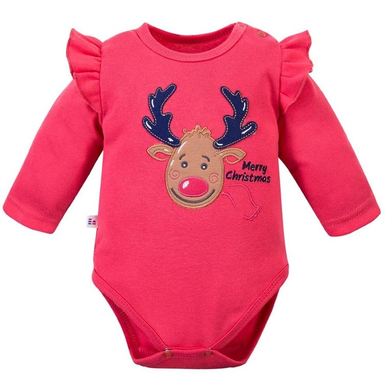 Komplet dziewczęcy, Body z długim rekawem, Spodnie dresowe, różowy, Eevi