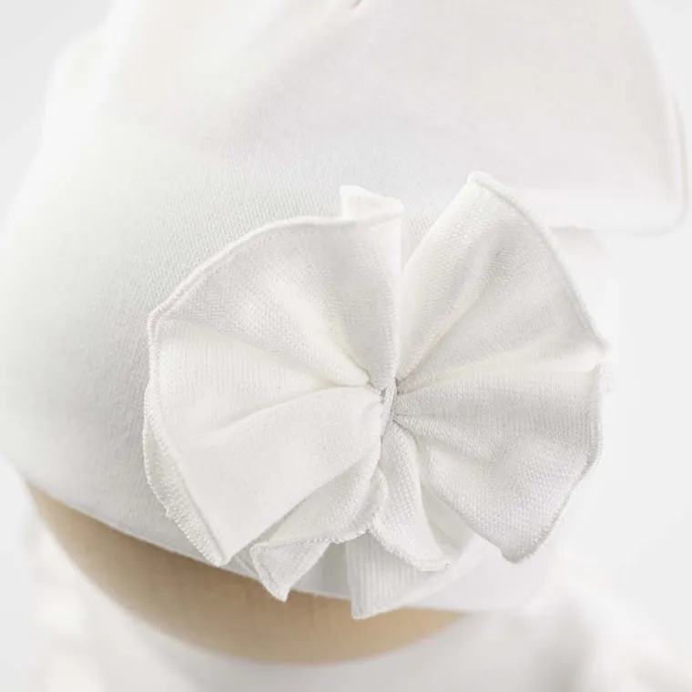 Komplet dziewczęcy, Czapka, Apaszka, ecru, Nicol