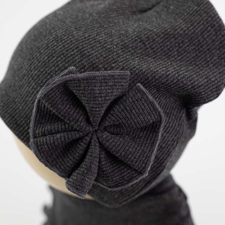 Komplet dziewczęcy, Czapka, Apaszka, grafitowy, Nicol