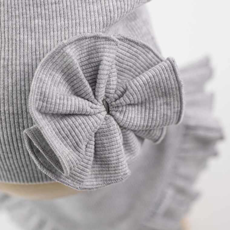 Komplet dziewczęcy, Czapka, Apaszka, szary, Nicol