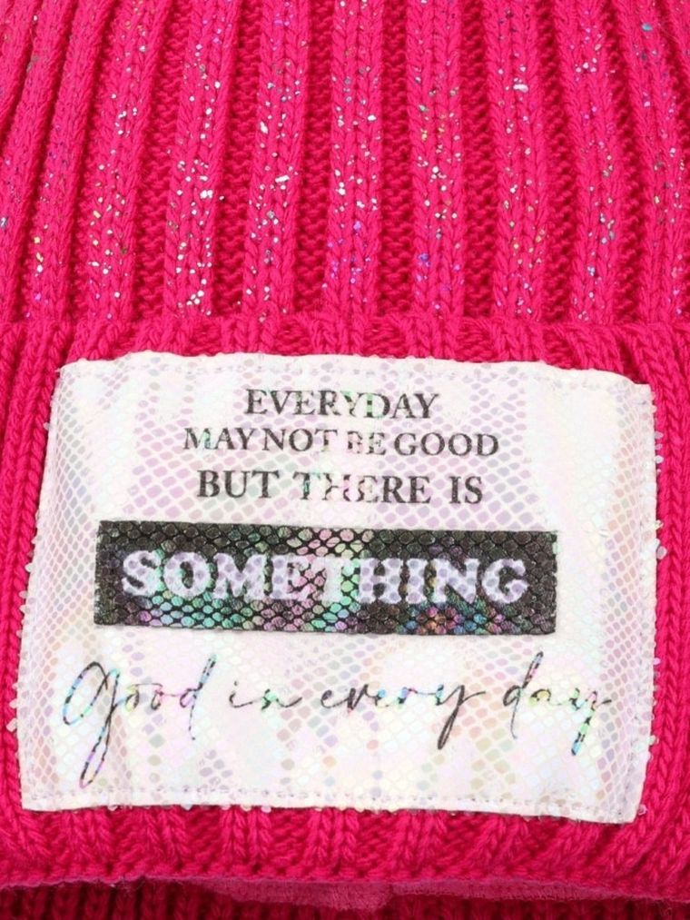 Komplet dziewczęcy, Czapka z pomponem, Komin, różowy, Ambra