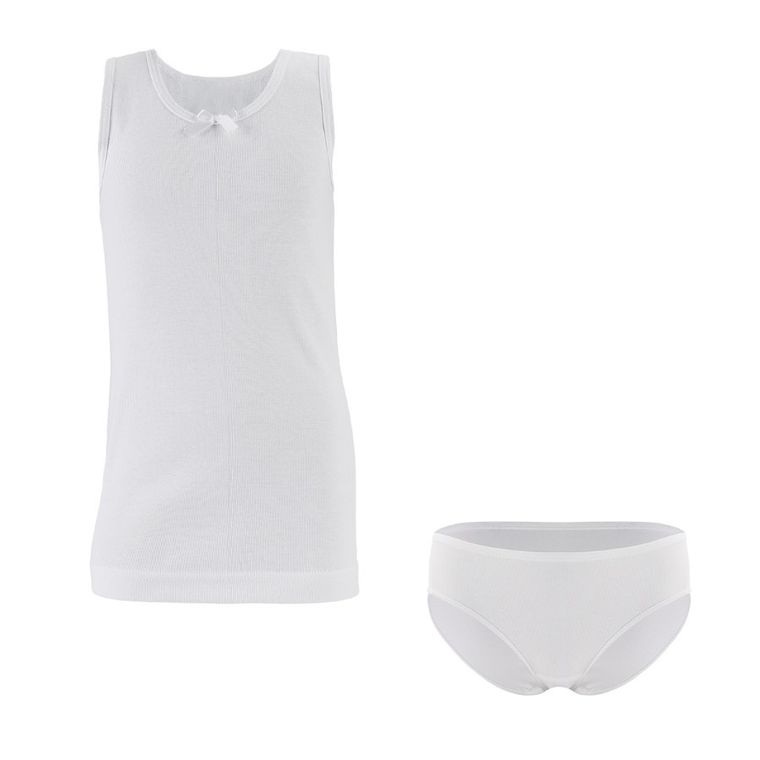 Komplet dziewczęcy, Podkoszulek, Majtki figi, biały, Tup Tup