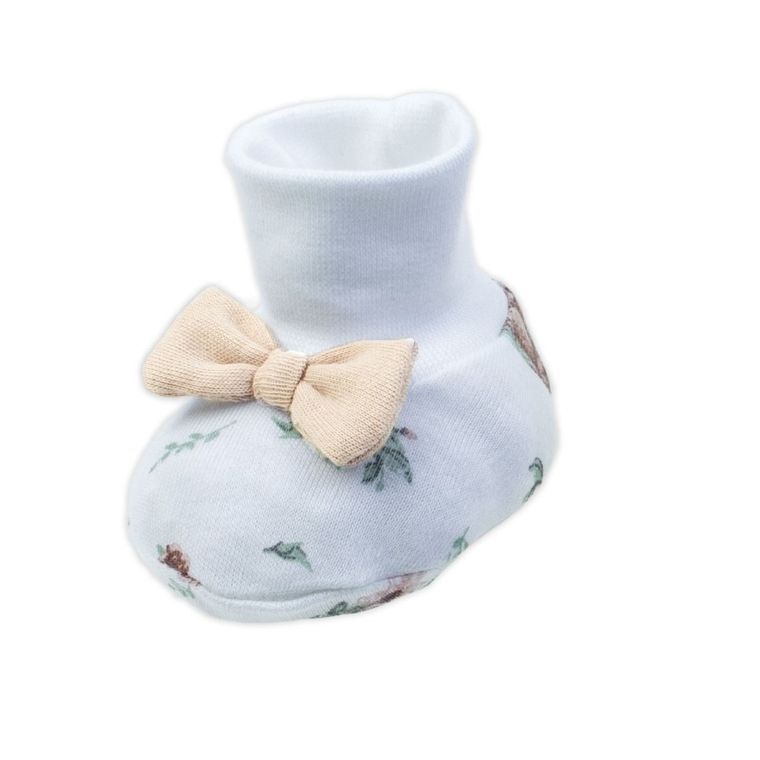 Komplet dziewczęcy, Rękawiczki niedrapki, Buciki niechodki, ecru, Nicol