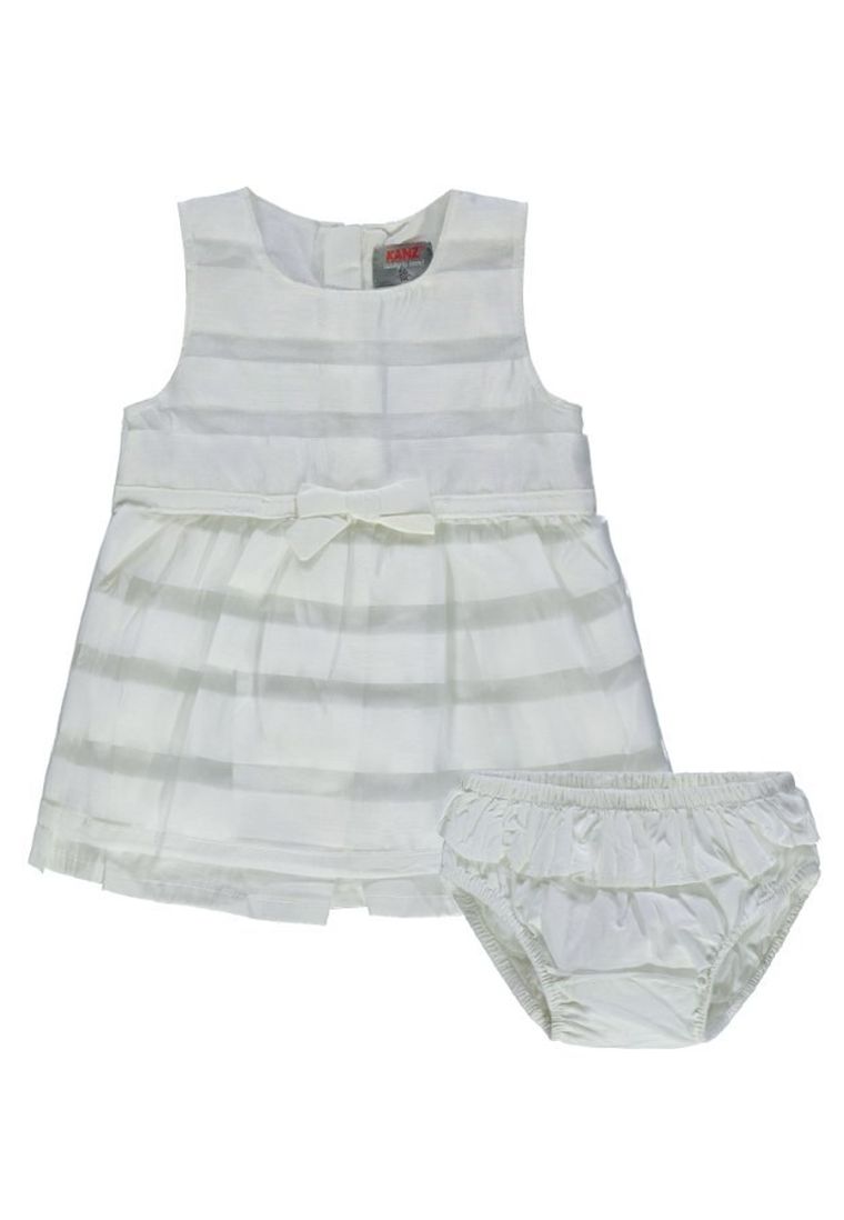 Komplet dziewczęcy, Sukienka bez rękawów, Majtki, białe, Kanz