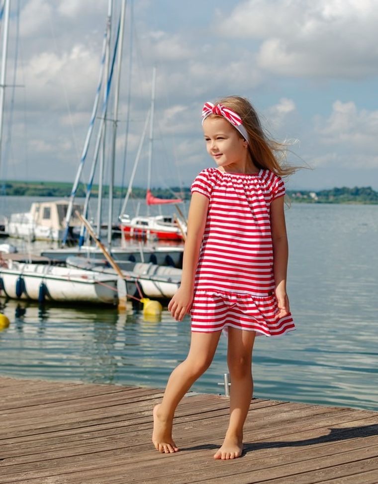 Komplet dziewczęcy, Sukienka, Opaska, czerwony, Nicol