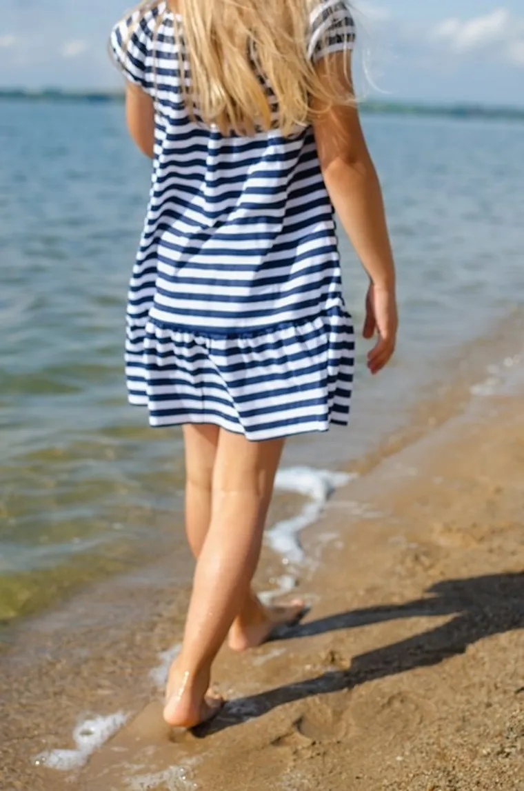 Komplet dziewczęcy, Sukienka, Opaska, granatowy, Nicol