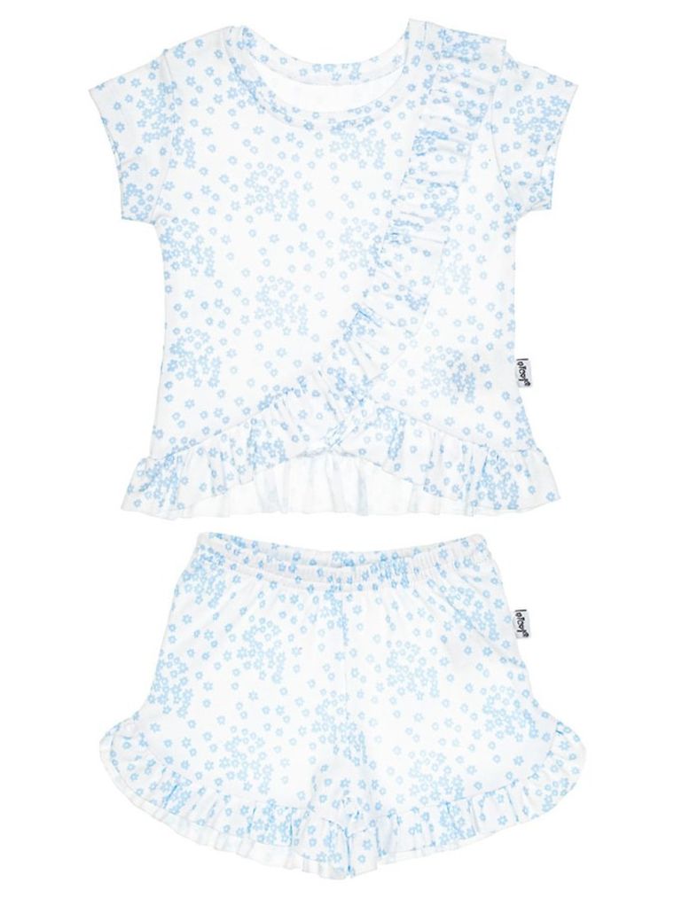 Komplet dziewczęcy, T-shirt, Szorty, biały, Nicol