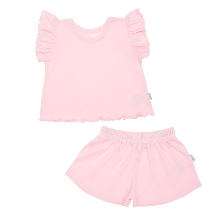 Komplet dziewczęcy, T-shirt, Szorty, różowy, Nicol