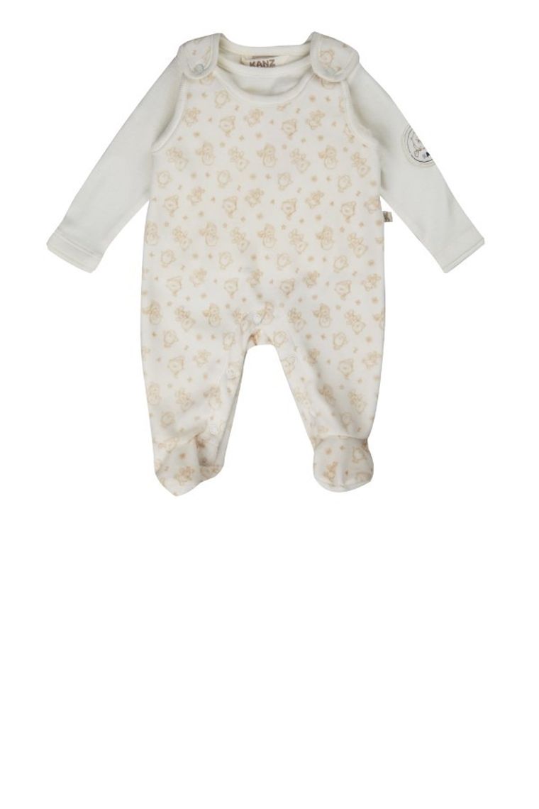Komplet niemowlęcy, Śpiochy, Bluzka z długim rękawem, biały, Kanz